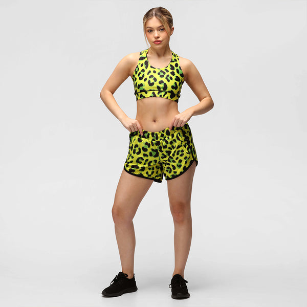 Tikiboo Toxic Lime Loose Fit Workout Shorts