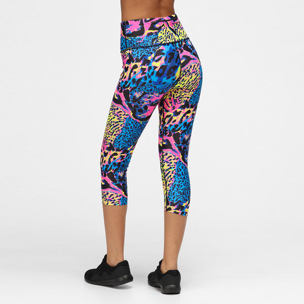 TIKIBOO Colourful Leopard Print leggings gym running yoga size M