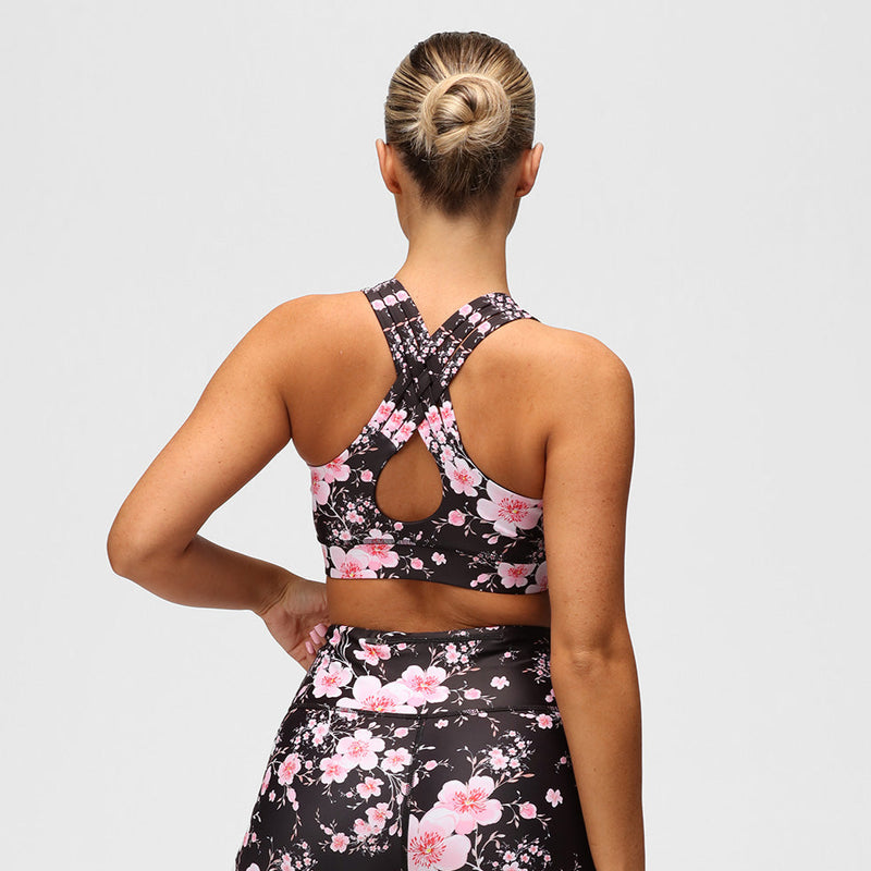 Blossom Noir Cross Back Bra