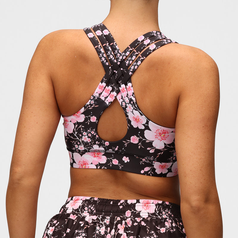 Blossom Noir Cross Back Bra