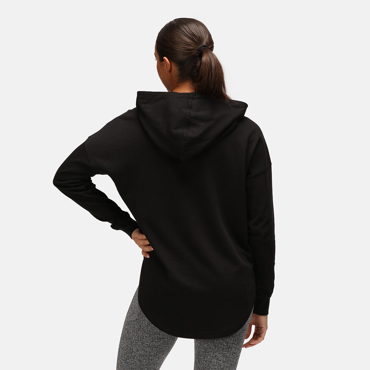 TKB Black Curved Hem Hoodie