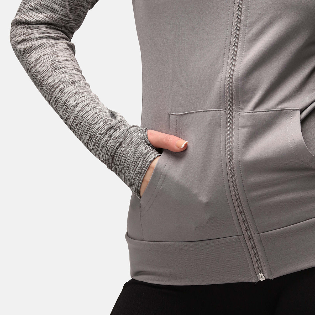 TKB Ladies Grey Zipped Hoodie