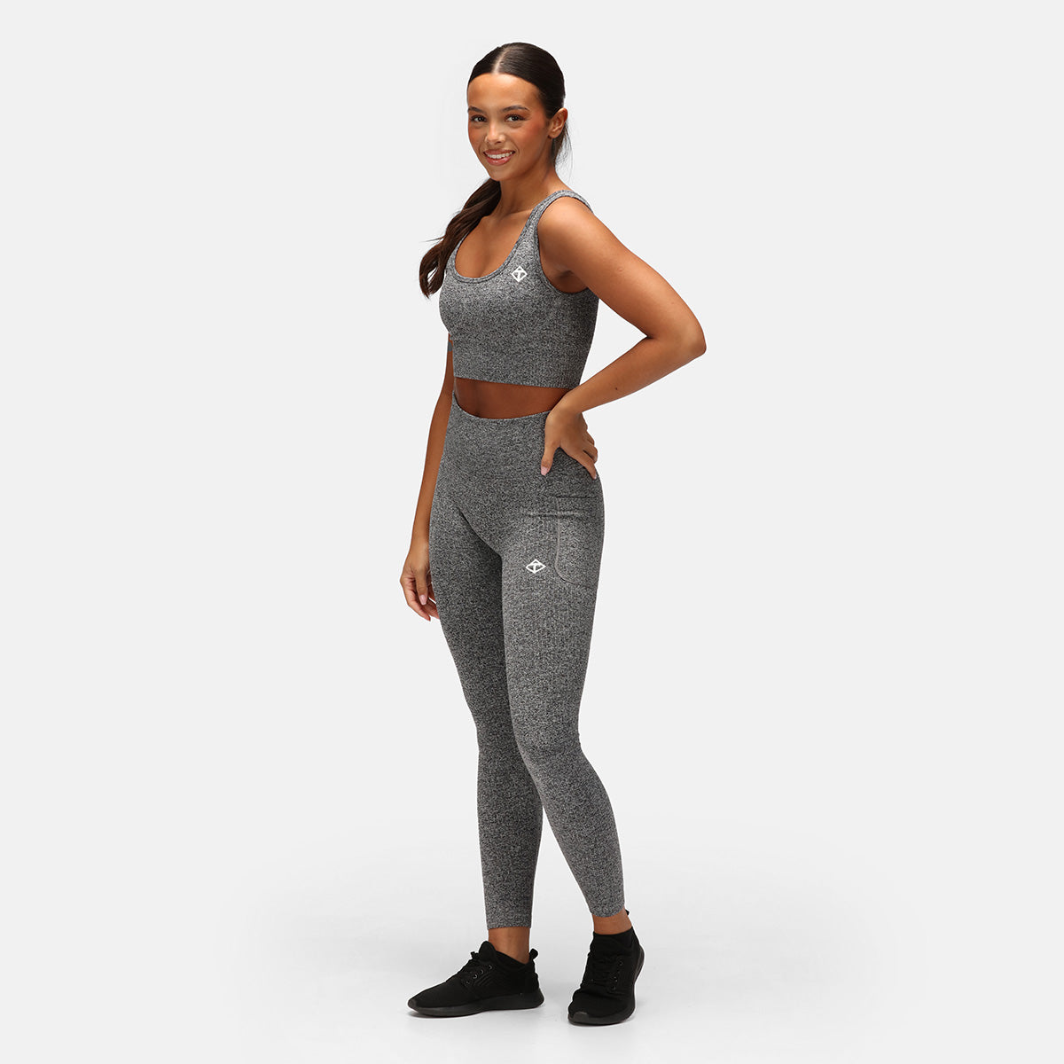 Charcoal Ribbed Seamless Leggings