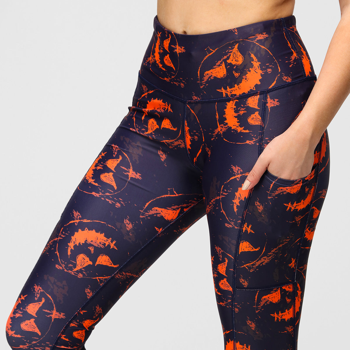 Fiendish Faces Leggings Halloween