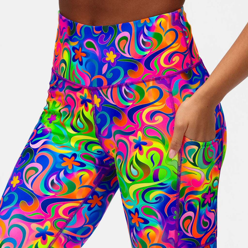 Bright Gradient Colorful Neon Leggings - Designed By Squeaky Chimp