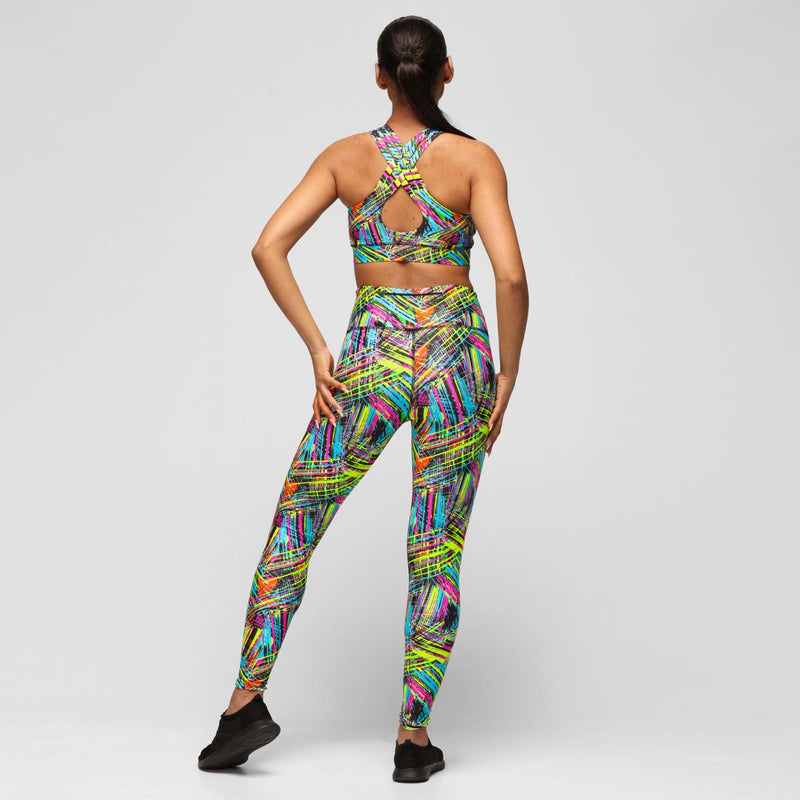 Women Rainbow Reflective Leggings Gym Fitness Slim Stretch Elastic Glow in  Dark Pants 