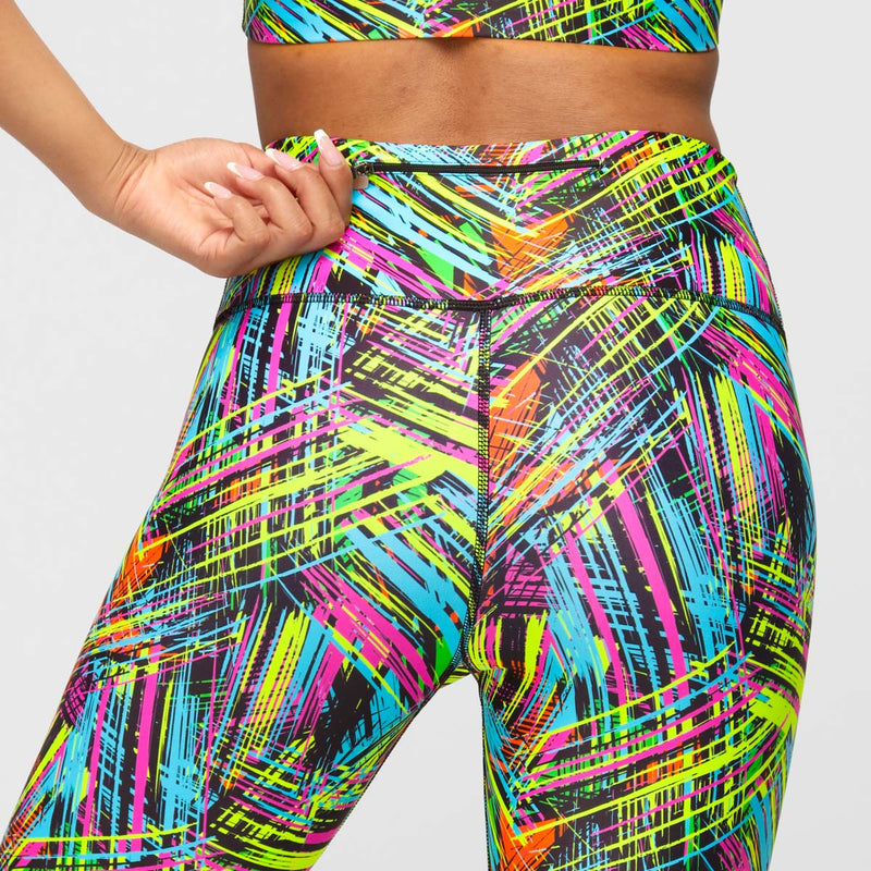 Neon Checkered Pattern Leggings w/ Banded Waist – Neon Nation