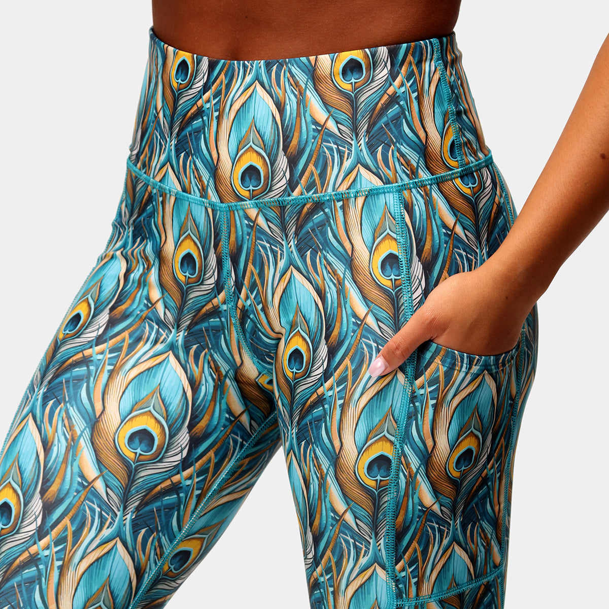 Peacock leggings yoga online