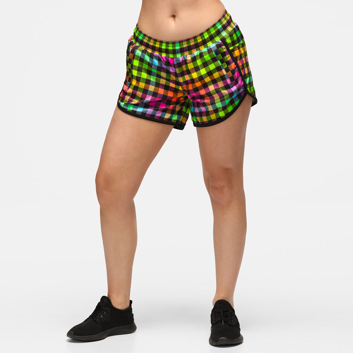 Gingham Glow Loose Fit Workout Shorts