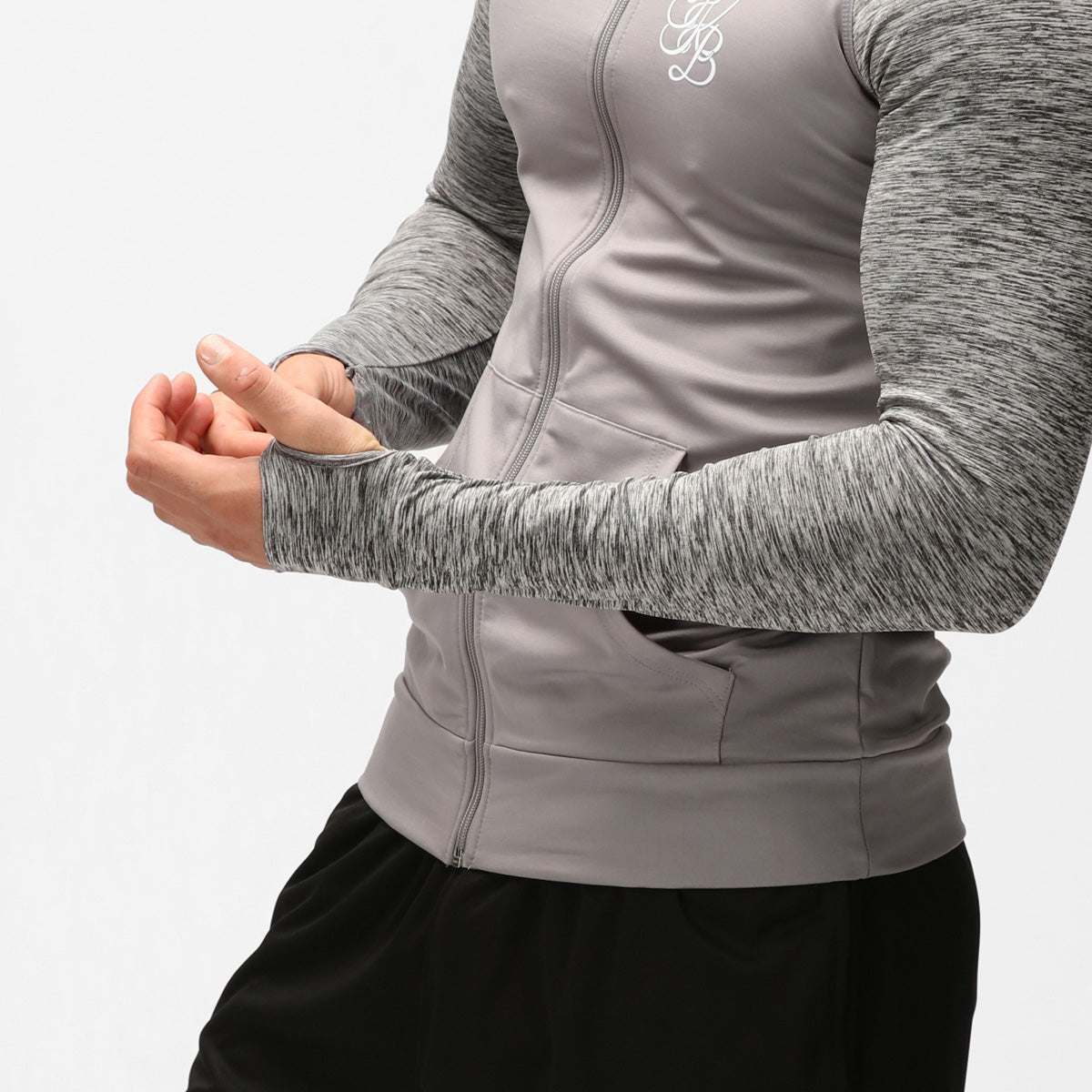 TKB Man Grey Melange Zipped Hoodie