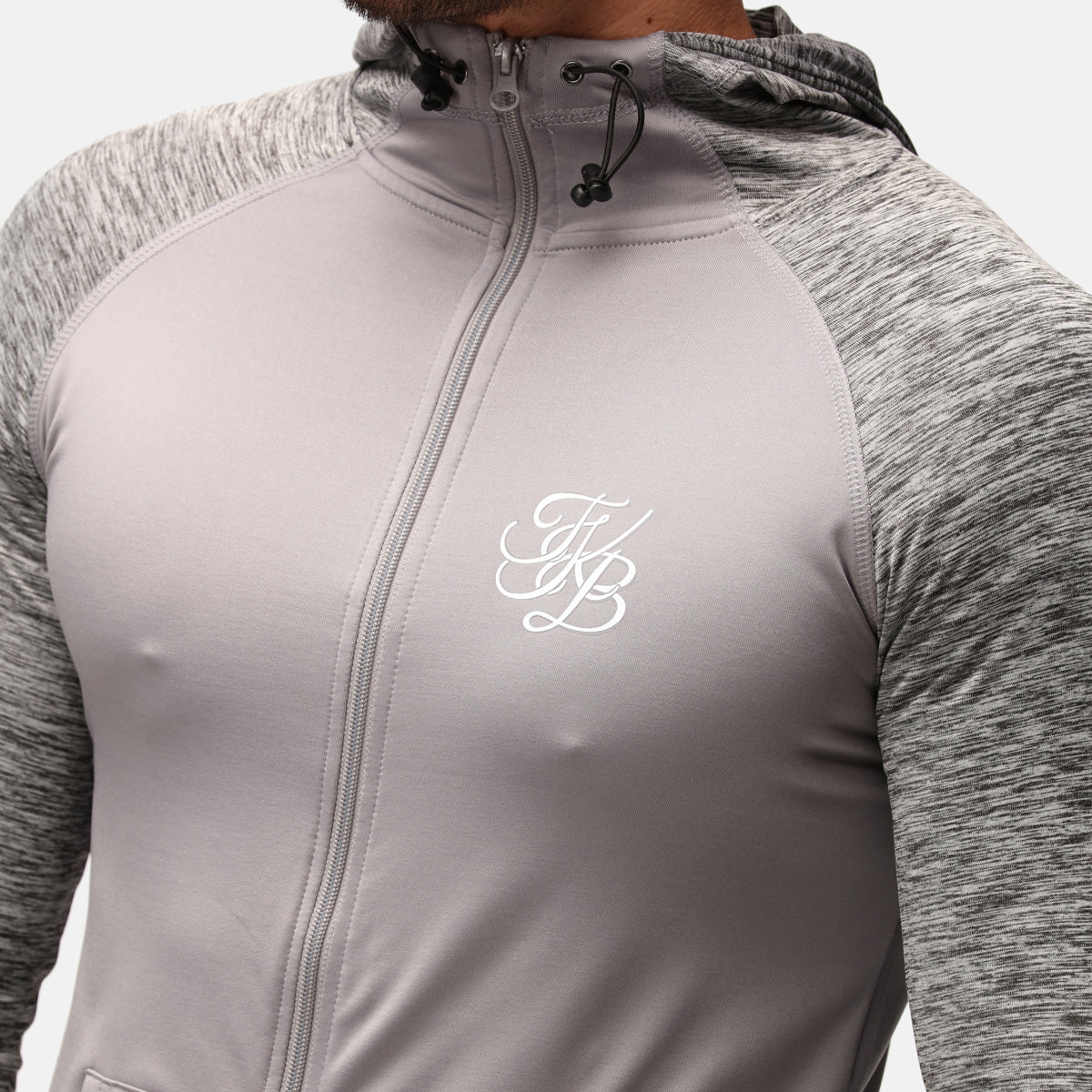 TKB Man Grey Melange Zipped Hoodie