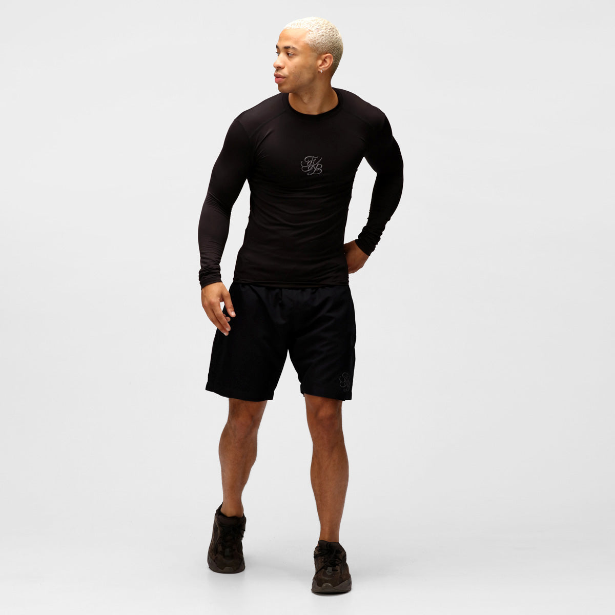 TKB Man Black Microfibre Shorts