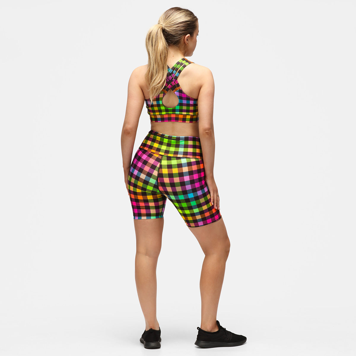 Gingham Glow  Running Shorts