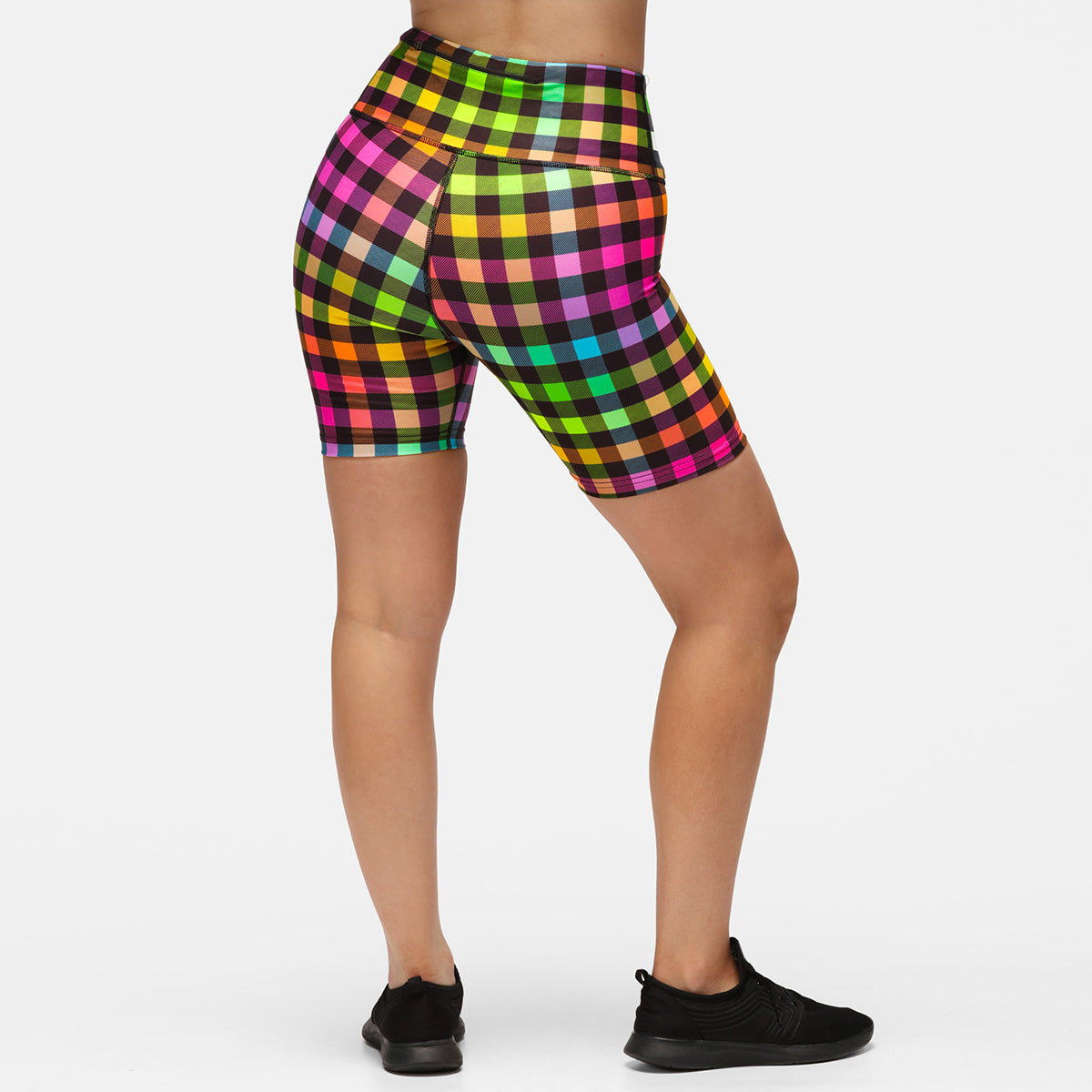 Gingham Glow  Running Shorts