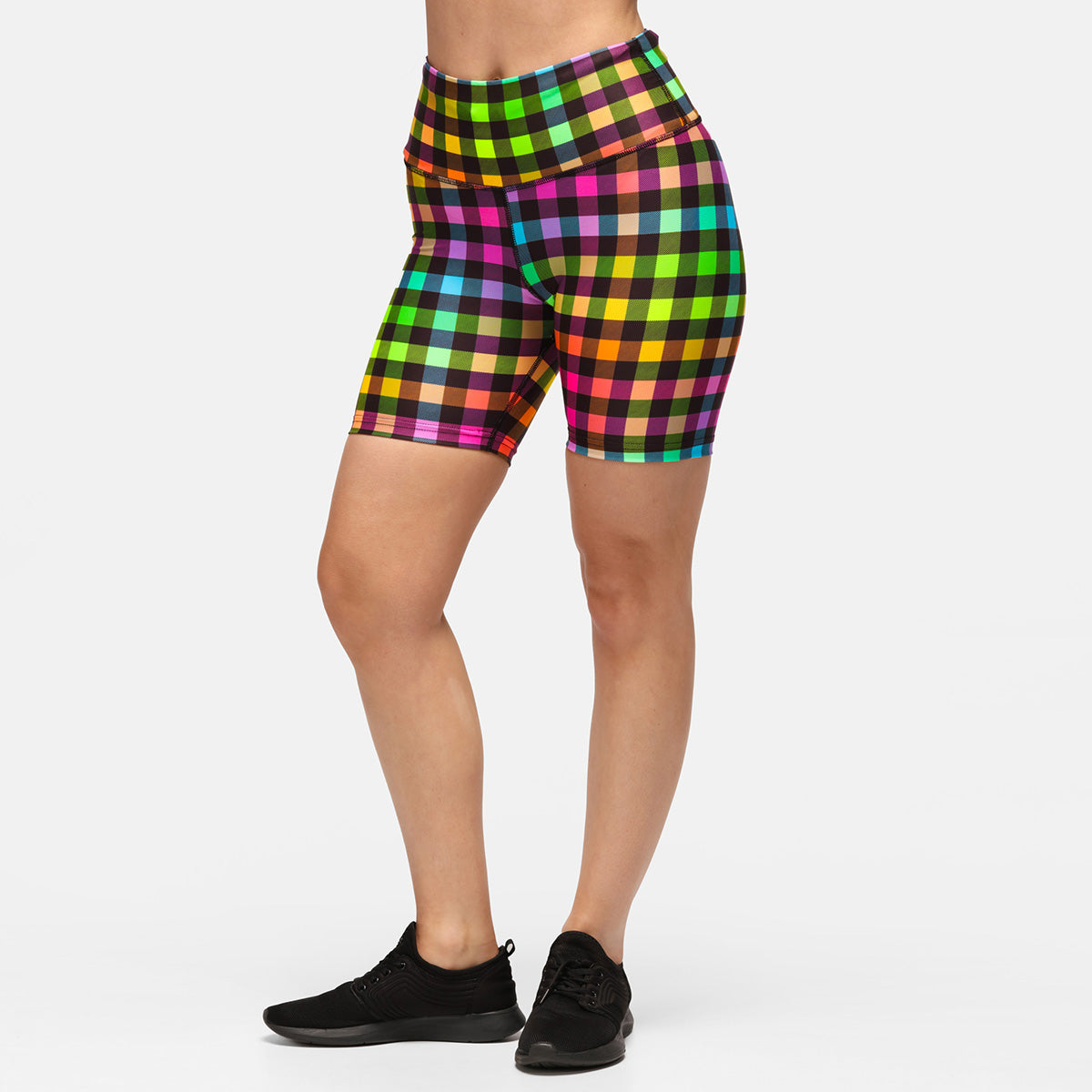 Gingham Glow  Running Shorts