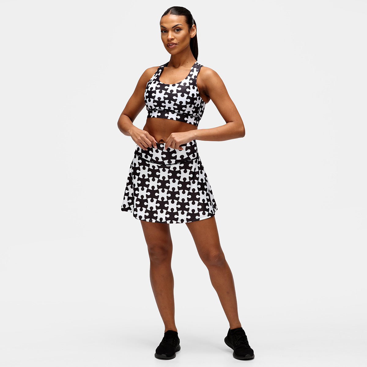 Monochrome Jigsaw Skort