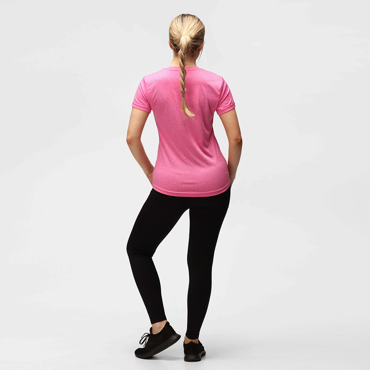 Pink Melange Diamond Ladies Technical T-Shirt