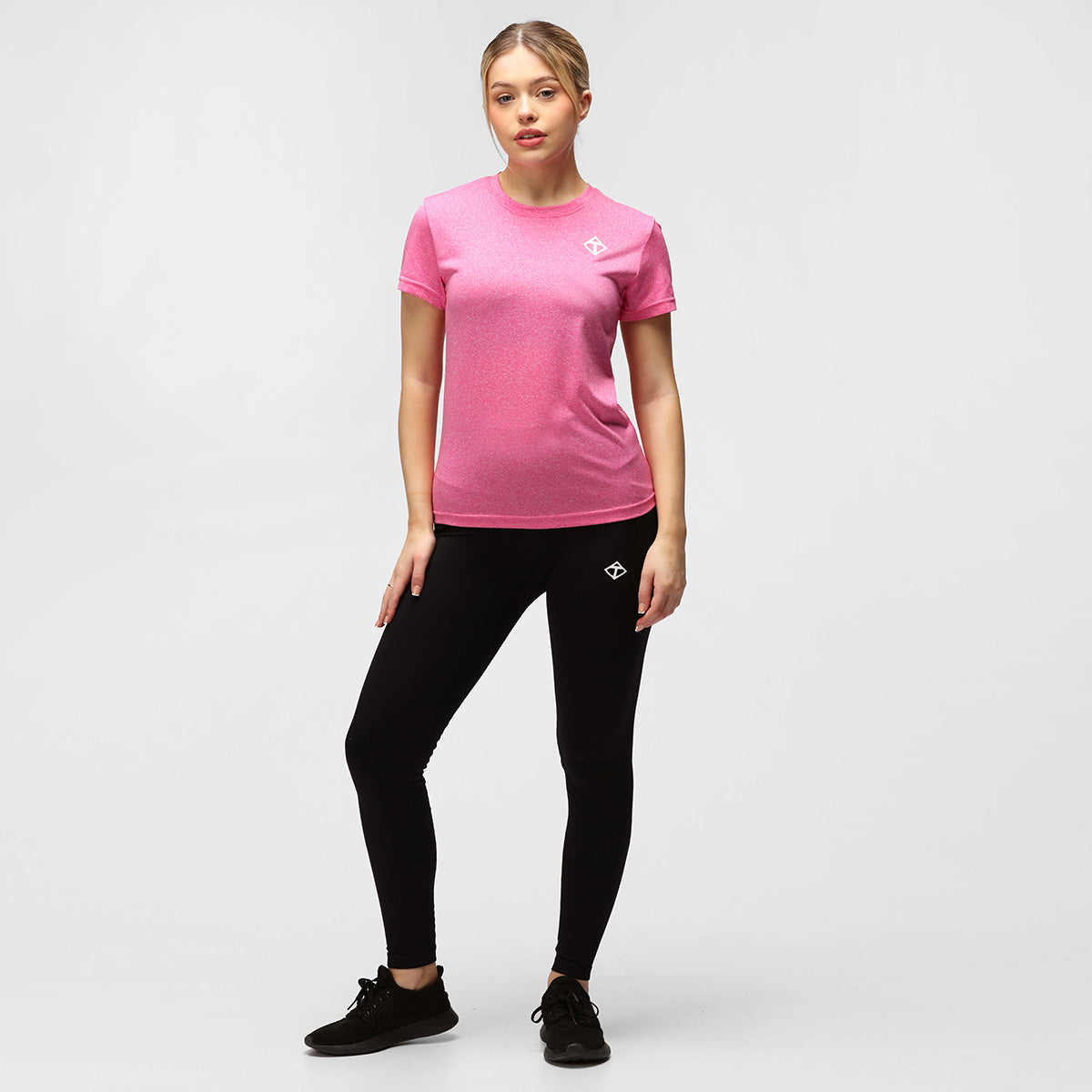 Pink Melange Diamond Ladies Technical T-Shirt