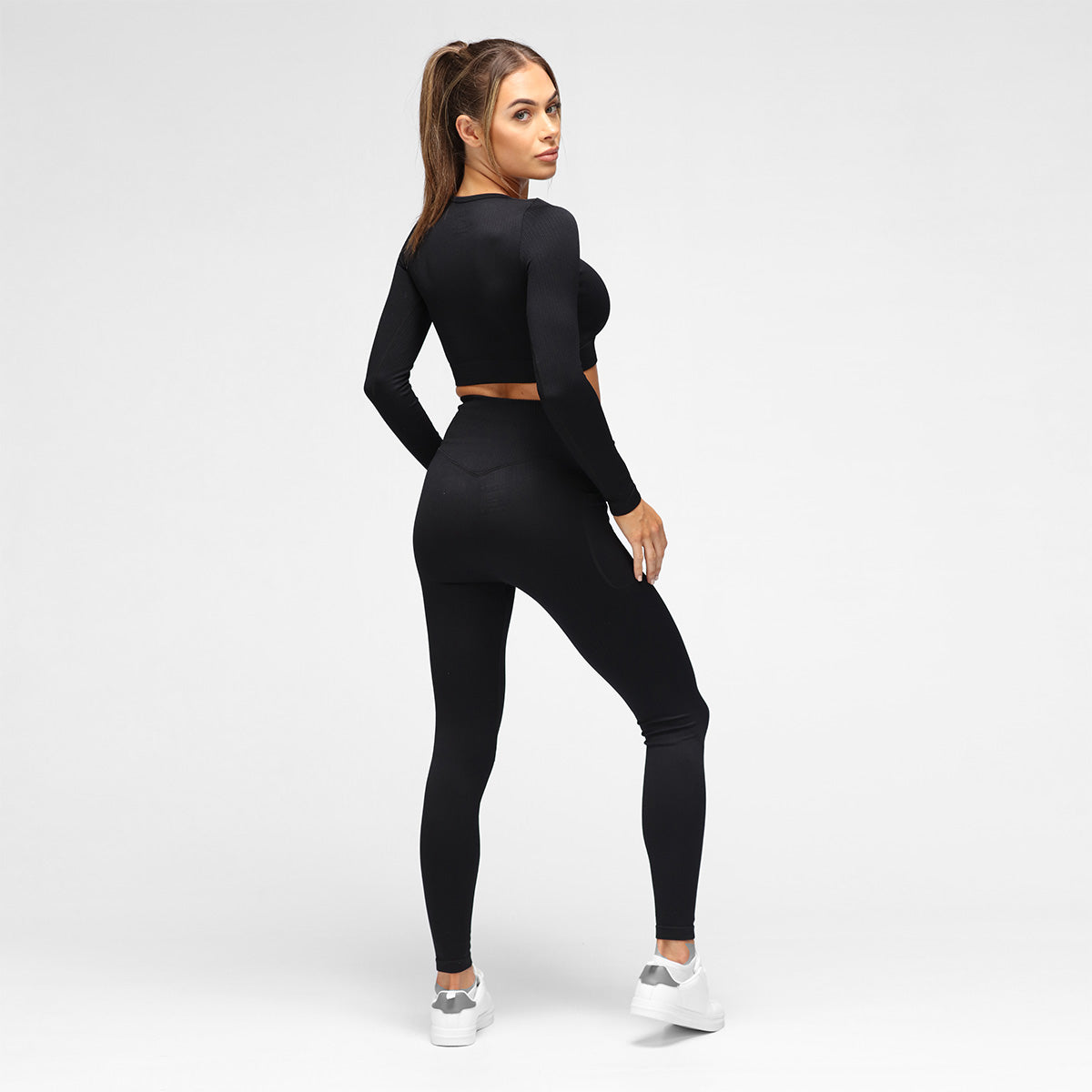 Black Ribbed Seamless Leggings