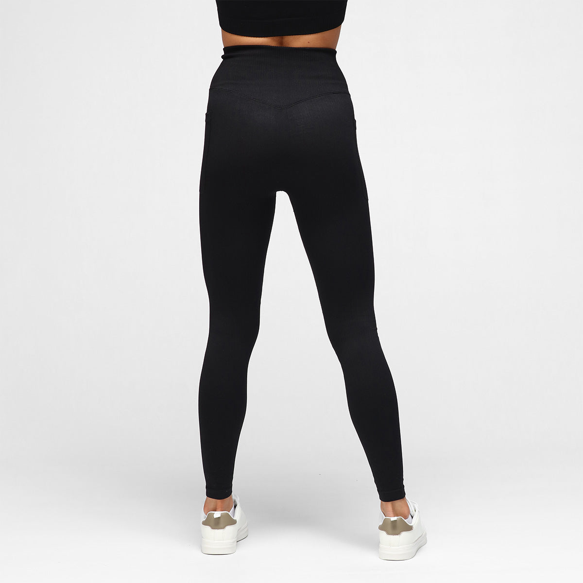 Black Ribbed Seamless Leggings