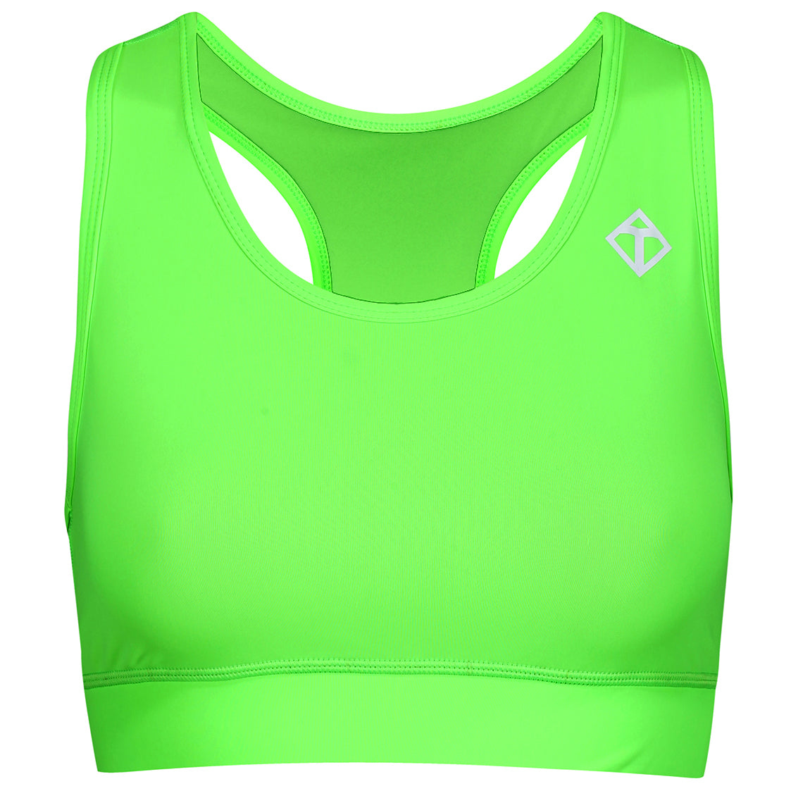 BossFitted Neon Green and Black Padded Sports Bra